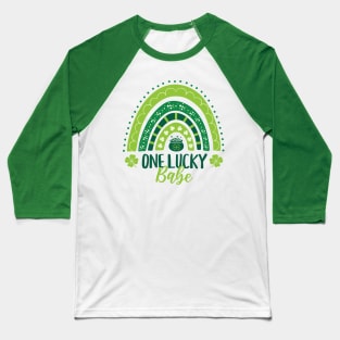 One Lucky Babe St Patricks Day Rainbow Baseball T-Shirt